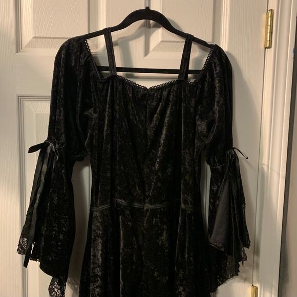 Lip Service Women's Whimsigoth Crushed Velvet Maxi Dress Size 1X Corset Witchy - Picture 6 of 16